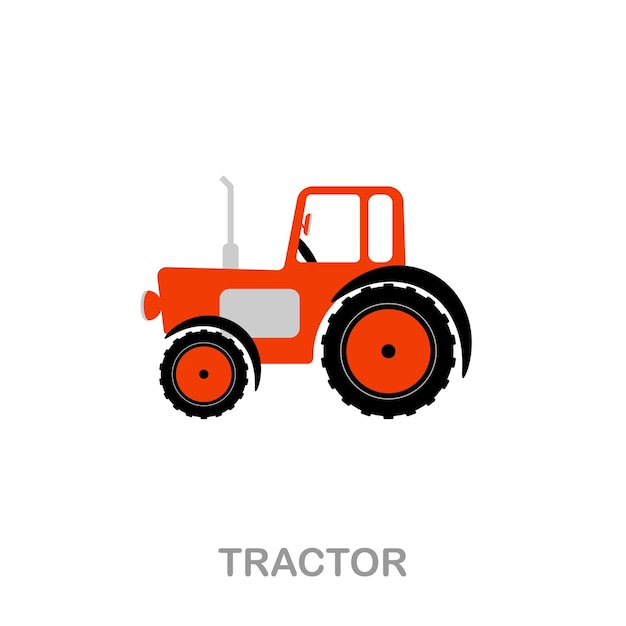 Icône plate du tracteur Signe d'élément coloré de la collection de transport Signe d'icône de tracteur plat pour les infographies de conception Web et plus encore