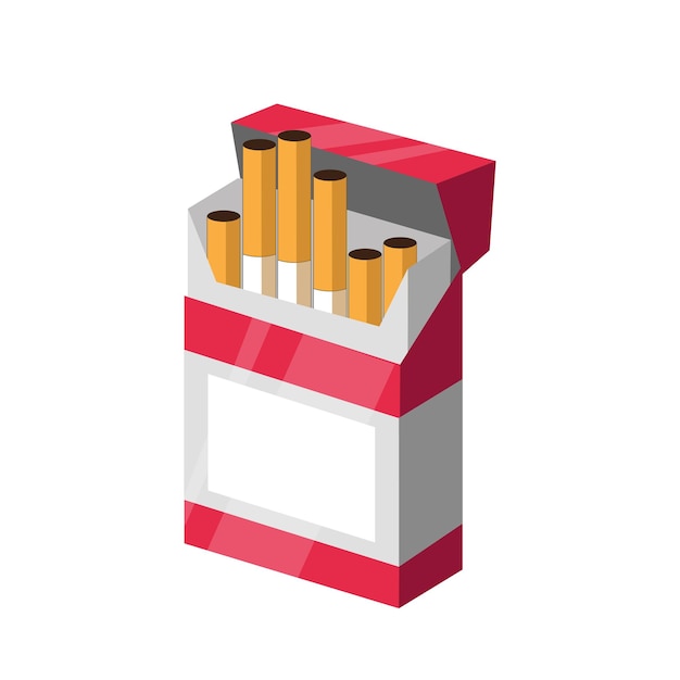 Icône plate d'élément de conception d'illustration de paquet de cigarettes