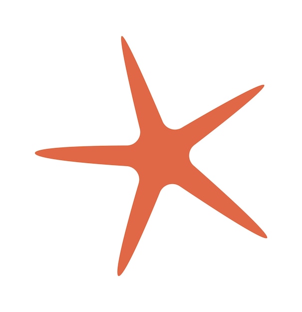 Vecteur icône plate de forme d'étoile de mer silhouette d'animal marin