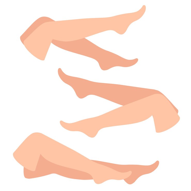 Vecteur icône plate de jambes féminines sur un vecteur de fond blanc