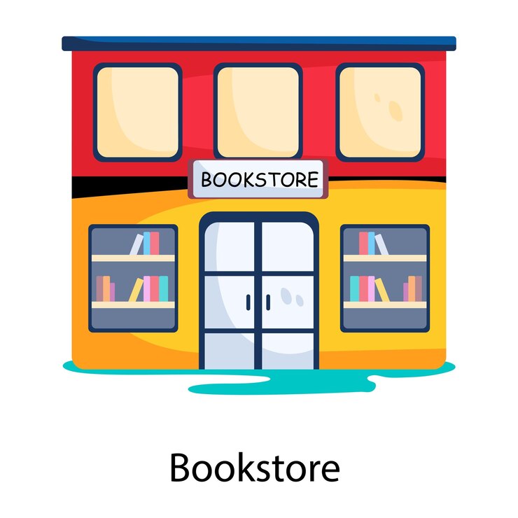 Vecteur icône plate de librairie facile à modifier