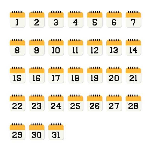 Icône Plate Numéro De Calendrier