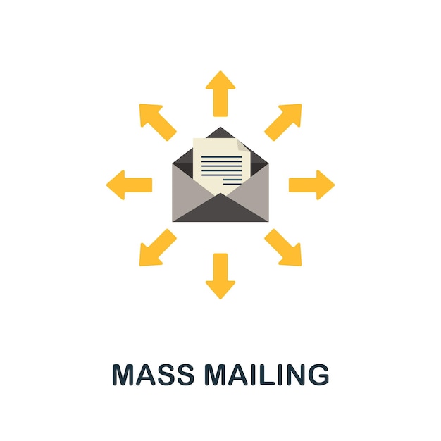 Icône Plate De Publipostage De Masse Signe Simple De La Collection De Financement Participatif Illustration D'icône De Publipostage De Masse Créative Pour Les Infographies De Conception Web Et Plus Encore