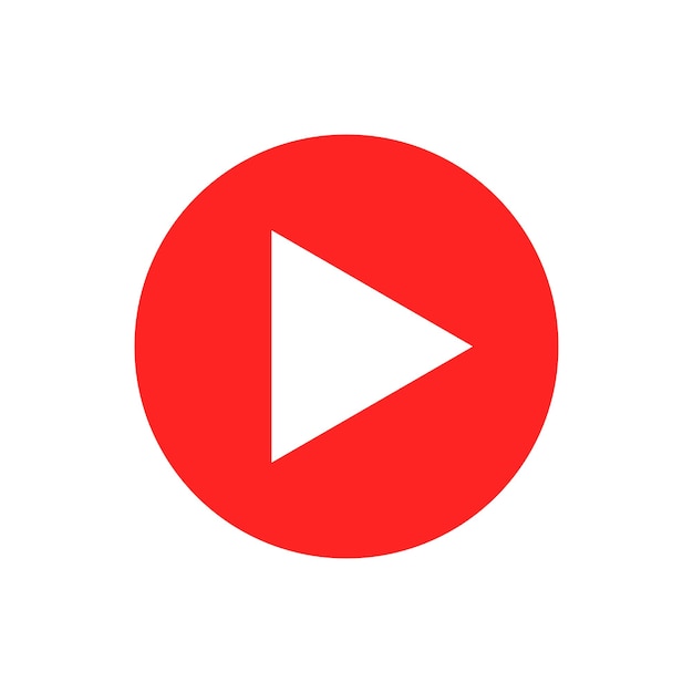 icône plate rouge pour la lecture de vidéos ou de médias pour les applications et les sites Web