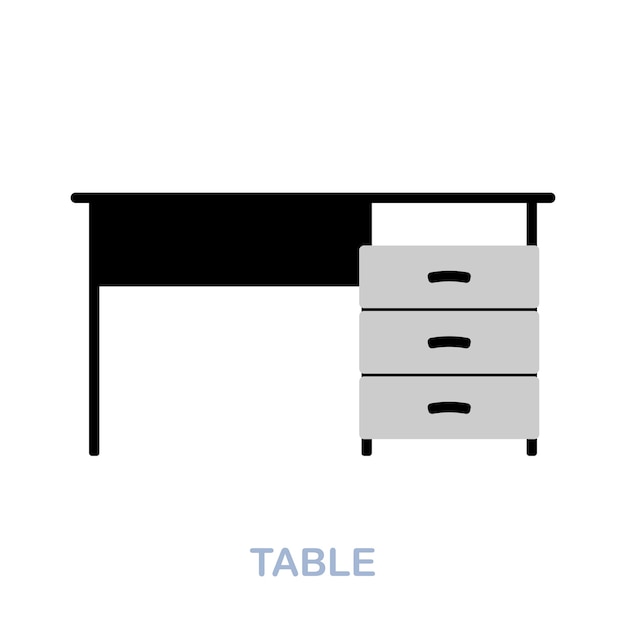 Icône Plate De Table Signe D'élément Coloré De La Collection D'outils De Bureau Signe D'icône De Table Plate Pour L'infographie De Conception Web Et Plus Encore