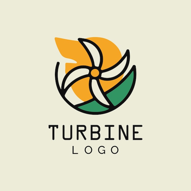 Icône plate de turbine éolienne avec course modifiable et pixel parfait
