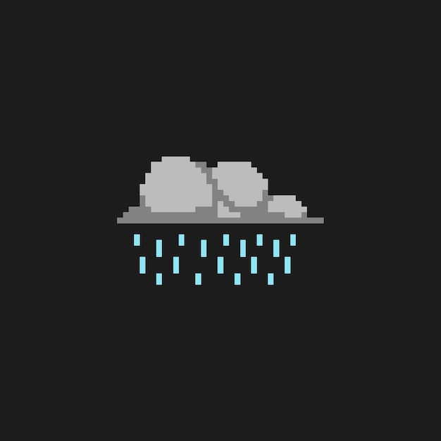 icône de pluie pixel art pour l'actif du jeu