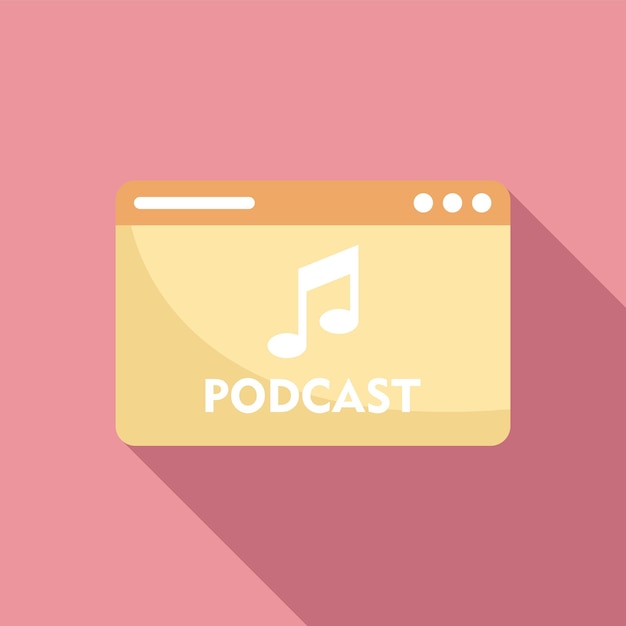 Icône de podcast Web Illustration plate de l'icône vectorielle de podcast Web pour la conception Web