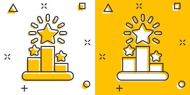 Icône De Podium Dans Le Style Comique Illustration De Vecteur De Dessin Animé De Piédestal Sur Fond Blanc Isolé