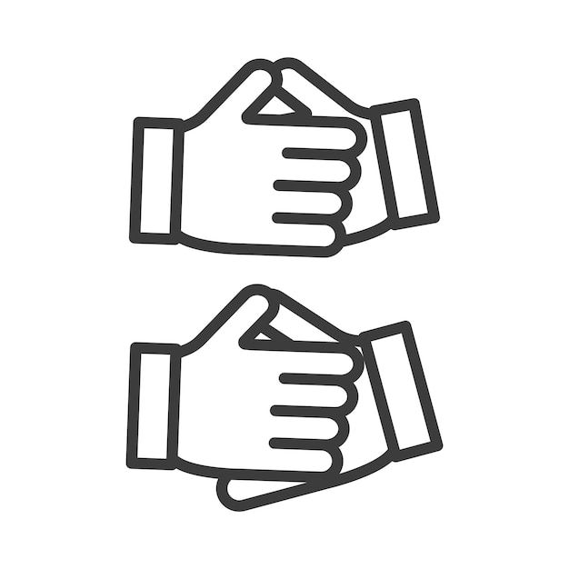 Icône de poignée de main ensemble partenariat d'affaires symbole vectoriel d'affaire collaboration professionnelle signe de poignées de main pictogramme d'alliance