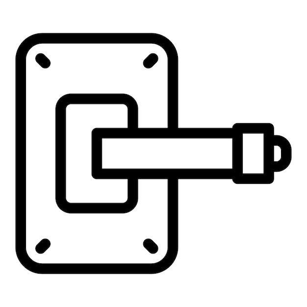 Icône de poignée de porte ouverte Décrire l'icône vectorielle de poignée de porte ouverte pour la conception de sites Web isolée sur fond blanc