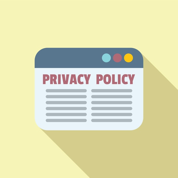 Icône de la politique de confidentialité du Web vecteur plat clé juridique Internet
