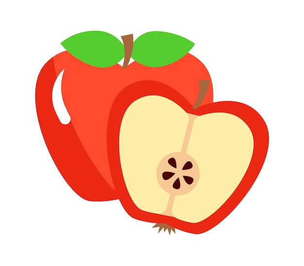Icône De Pomme Fruit Illustration Vectorielle