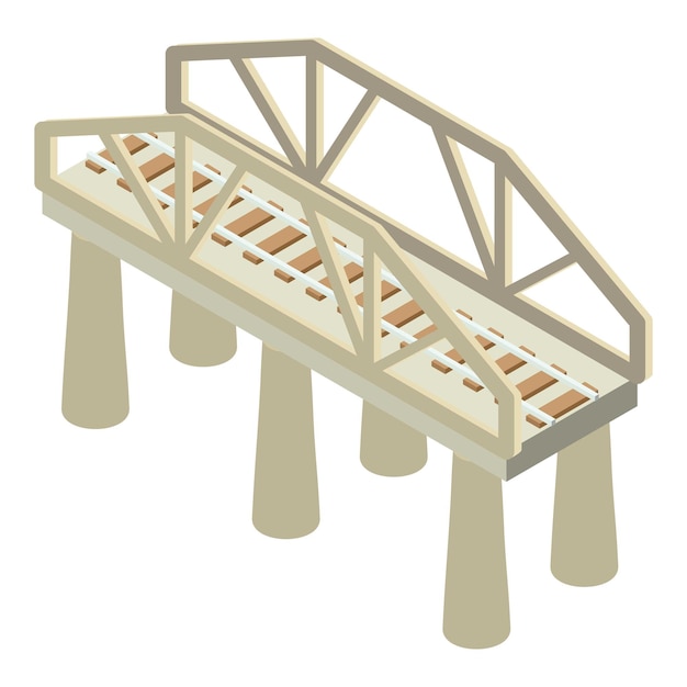 Icône De Pont Ferroviaire Isométrique De L'icône Vectorielle De Pont Ferroviaire Pour La Conception De Sites Web Isolée Sur Fond Blanc