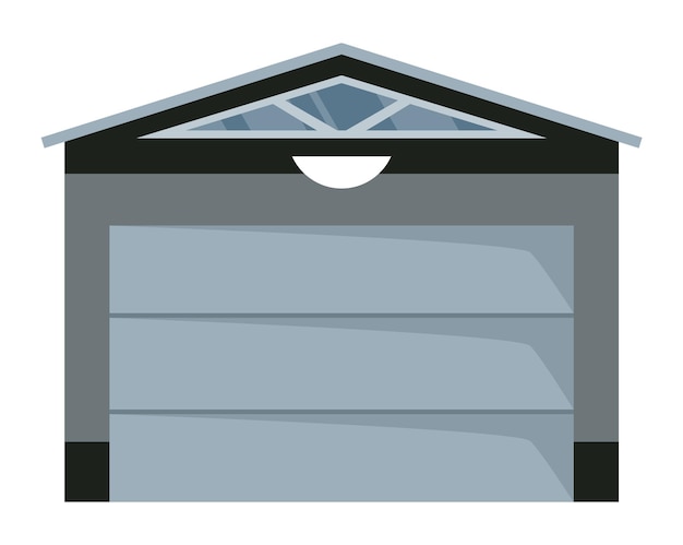 Vecteur icône de porte de garage rouler le garage de dessin animé pour le stockage de la maison de voiture entrée métallique avec système de contrôle mécanique ou automatique volet d'entrepôt d'illustration vectorielle sur fond blanc