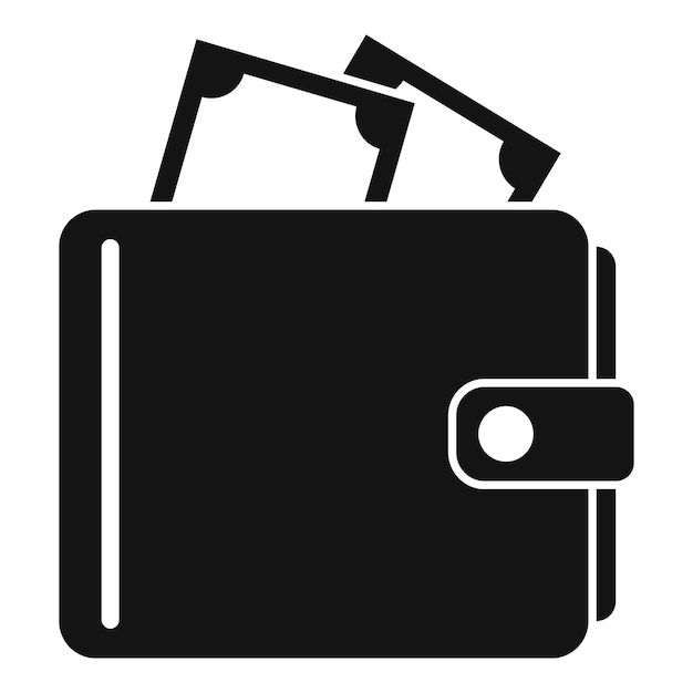 Icône de portefeuille d'argent Illustration simple de l'icône de vecteur de portefeuille d'argent pour la conception de sites Web isolée sur fond blanc