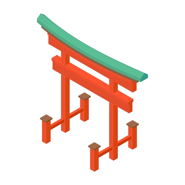 Vecteur icône des portes sacrées japonaises en style dessin animé isolé sur fond blanc symbole de point de repère