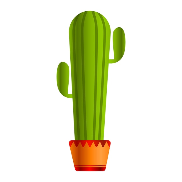 Vecteur icône de pot de cactus mexicain caricature de l'icône de vecteur de pot de cactus mexicain pour la conception de sites web isolée sur fond blanc