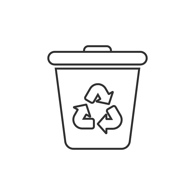 Icône de poubelle dans un style plat illustration vectorielle de recyclage sur fond blanc isolé concept d'entreprise signe de panier poubelle