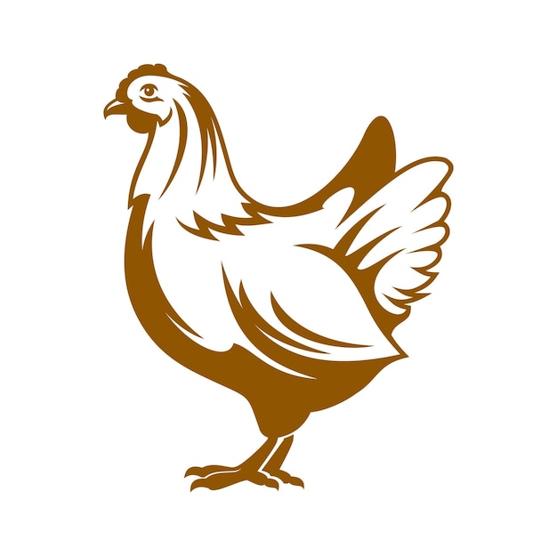 Vecteur icône de poule ferme de poulet et symbole graphique de la volaille