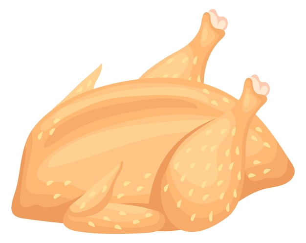 Icône de poulet cru Viande de volaille fraîche de dessin animé