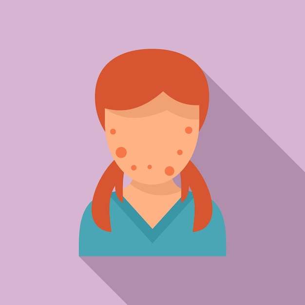 Vecteur icône de problèmes de peau de visage de fille illustration plate de l'icône vectorielle de problèmes de peau de visage de fille pour la conception de sites web