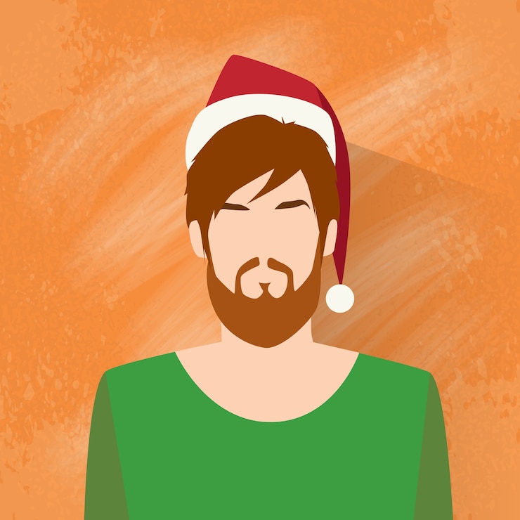 Vecteur icône de profil noël nouvel an homme