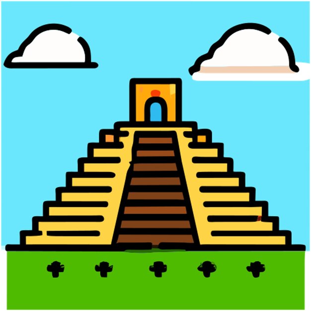 Vecteur l'icône de la pyramide maya