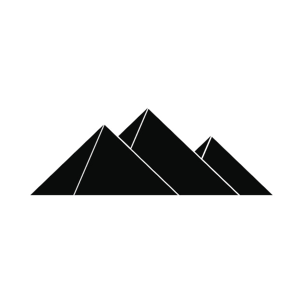Vecteur icône des pyramides d'egypte dans un style simple isolé sur fond blanc