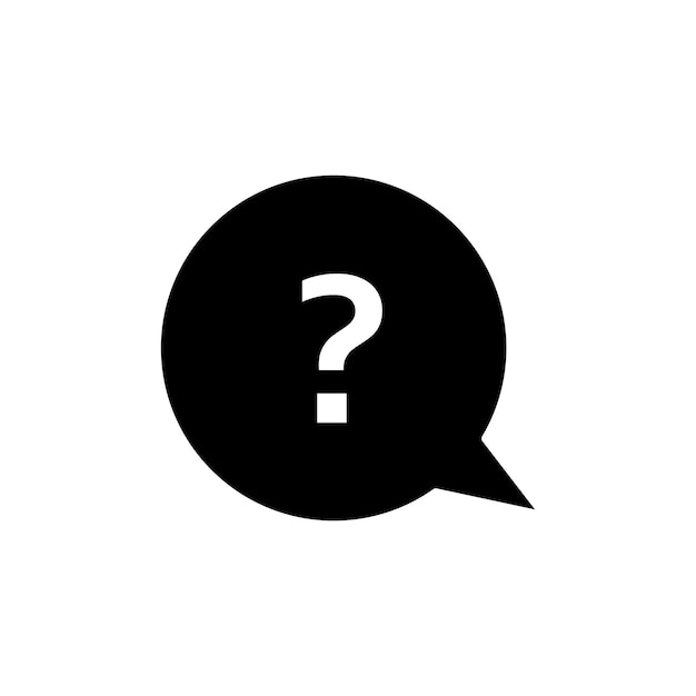 Icône de question set requête discours bulle pictogramme aide marque FAQ signe doute bouton d'enquête questionnaire quiz symbole pourquoi signer en noir rempli et dessiné style