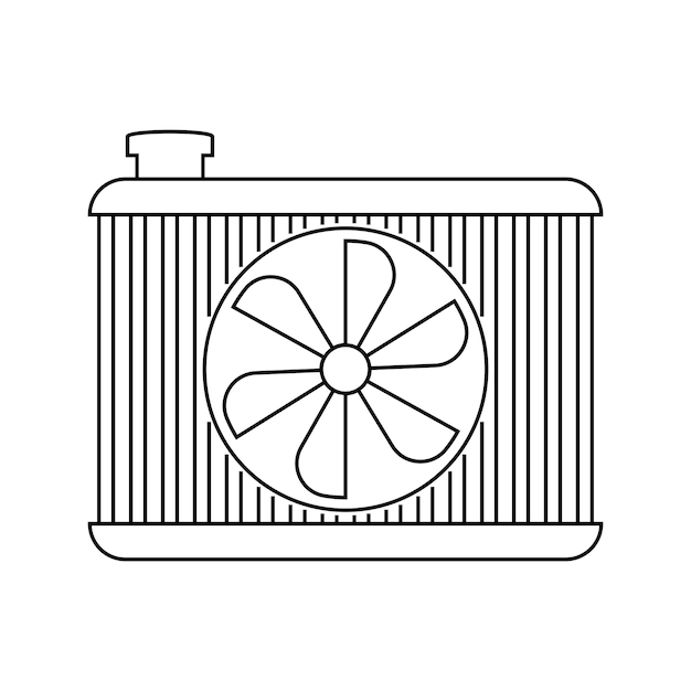 Vecteur icône de radiateur de voiture