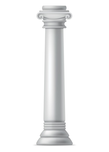 Icône réaliste de colonne antique Pilier en pierre classique de l'architecture romaine ou grecque avec ornement torsadé et rainuré pour la conception de façade