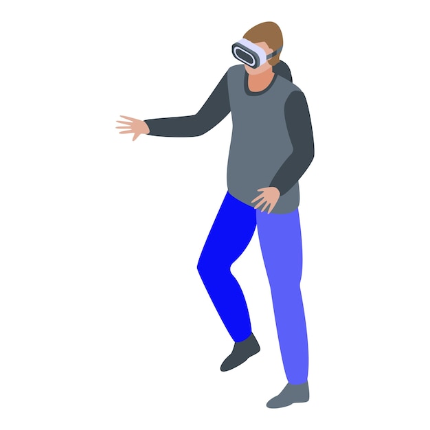Icône de réalité vr futuriste Isométrique de l'icône de vecteur de réalité vr futuriste pour la conception de sites Web isolée sur fond blanc