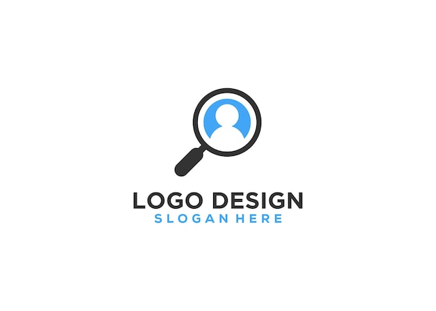 Vecteur icône de recherche d'emploi minimaliste avec loupe. logo de l'emploi ou de l'employé. recrutement de vecteur créatif
