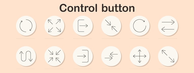 Icône de réglage du bouton de commande Icon de réglage des flèches de navigation Direction de rotation Minimiser Maximiser Élargir Rétrécir Paramètres d'interface de contrôle du système Fonctionnalité de l'application d'interaction numérique