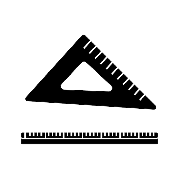 Icône De Règle De Triangle De Glyphe. Outil D'échelle De Mesure. Illustration De L'école. Illustration Vectorielle Simple Sur Fond Blanc