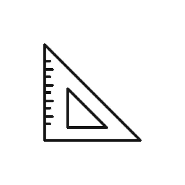 Icône de règle triangulaire pour les outils géométriques et les mesures de précision
