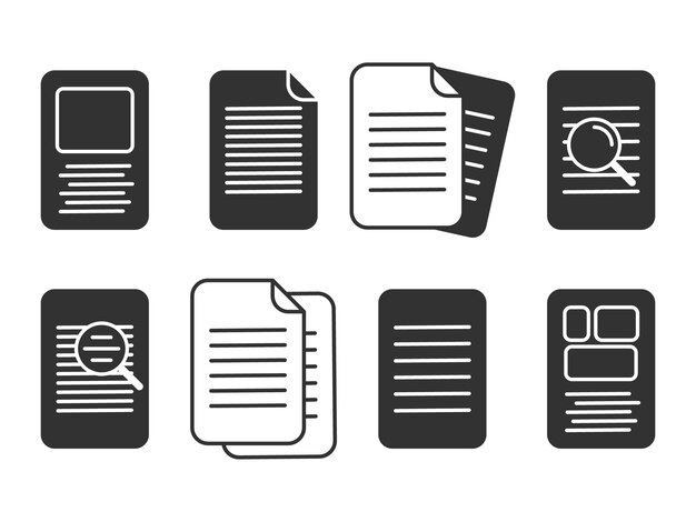 Icône représentant des documents adaptés aux applications Web et mobiles isolées