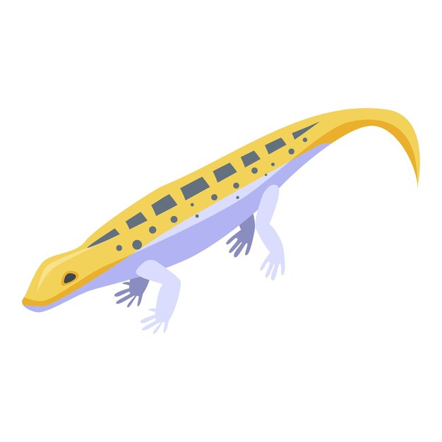 Icône de reptile animal jaune Isométrique de l'icône vectorielle de reptile animal jaune pour la conception de sites Web isolée sur fond blanc