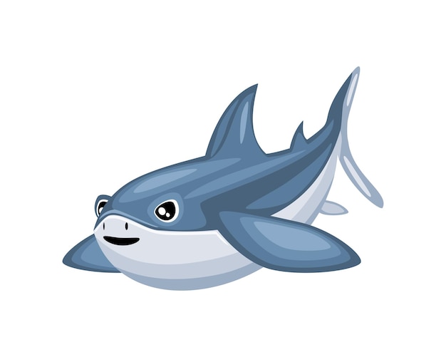 Vecteur icône de requin de dessin animé design isolé fond blanc mignon