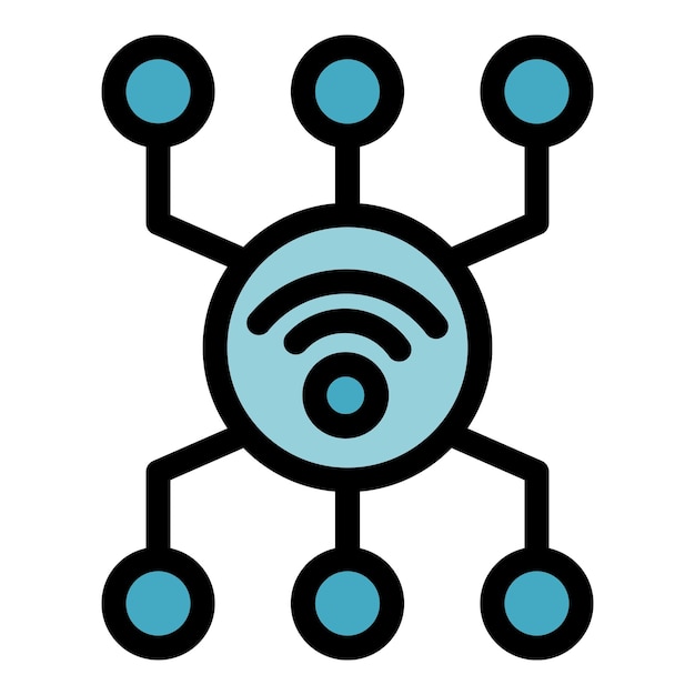 Icône de réseau Wifi contour icône vectorielle de réseau Wifi pour la conception de sites Web isolée sur fond blanc couleur plate