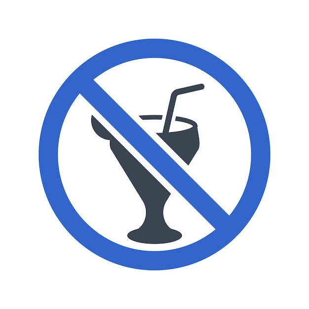 Vecteur icône de restriction de ne pas boire