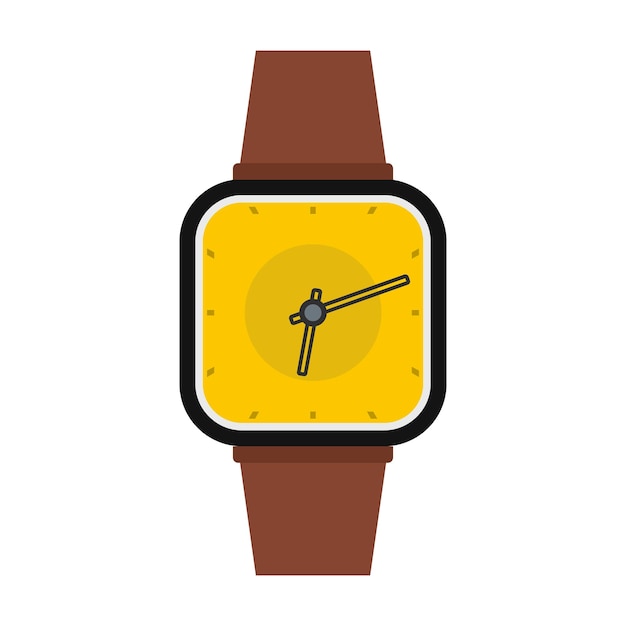 Icône rétro de montre-bracelet Illustration plate de l'icône de vecteur rétro de montre-bracelet isolée sur fond blanc