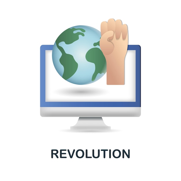 Icône Révolution illustration 3d de la collection de numérisation Icône Creative Revolution 3d pour les modèles de conception Web, infographies et plus encore