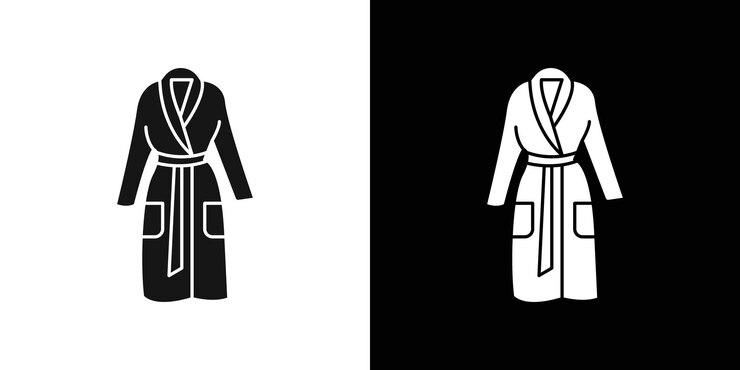 Vecteur icône de robe de bain jeu de logo vectoriel de ligne noire