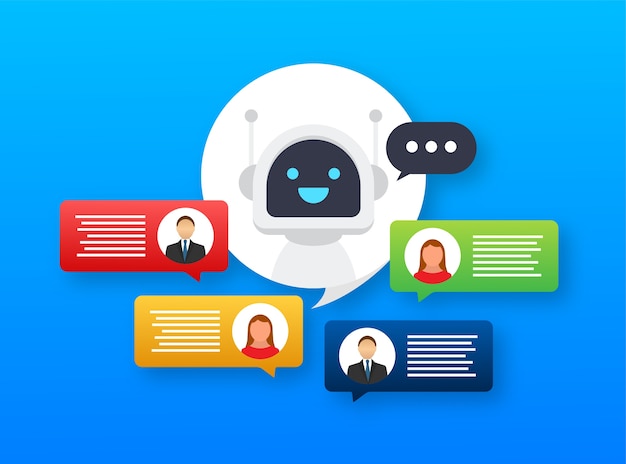 Icône De Robot. Conception De Signe De Bot. Concept De Symbole Chatbot. Bot De Service D'assistance Vocale. Bot De Support En Ligne.