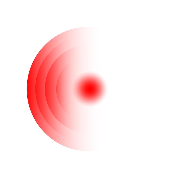 Vecteur icône rouge de cercle de douleur pour la médecine médicale de médicament d'analgésique vecteur cercles rouges symbole de tache cible