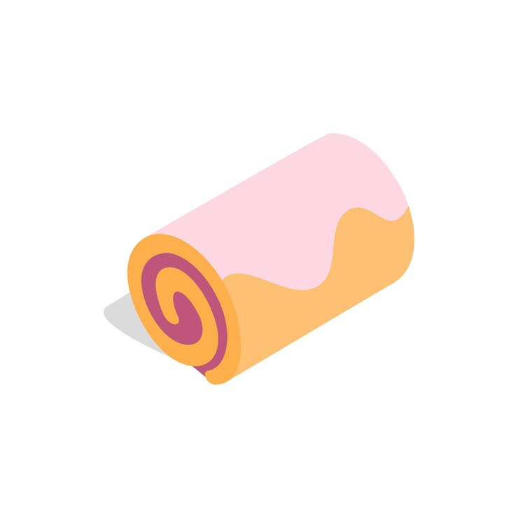 Icône de rouleau dans un style 3d isométrique isolé sur fond blanc Recettes et symbole de cuisson