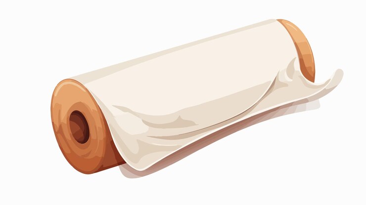 Vecteur icône de rouleau de serviette de papier illustration de dessin animé isolée à vecteur transparent