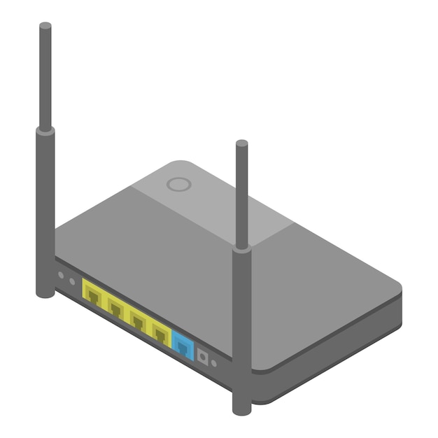 Vecteur icône de routeur broadbrand isométrique de l'icône vectorielle de routeur broadbrand pour la conception de sites web isolée sur fond blanc